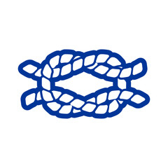 Logo nautical. Silueta de nudo marinero de cuerda de barco