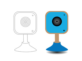 Security Camera Icon Vector, cc tv vector symbol. Illustration of cctv camera on white background