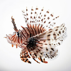 ai generated Illustration lionfish on white isolated background