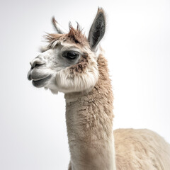 Obraz premium ai generated Illustration llama on white isolated background