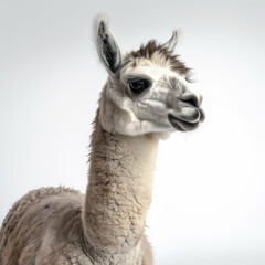 ai generated Illustration llama on white isolated background