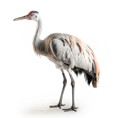 ai generated Illustration wattled crane bird on white isolated background