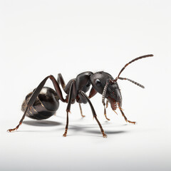 ai generated Illustration close up of ant  on white isolated background