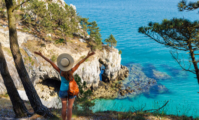beautiful tropical beach- summer holiday,  travel destination concept ( brittany, crozon in France)