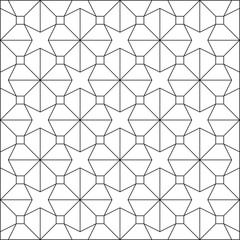 Collection of repeatable ornamental vector patterns.black and white gray scale geometric pattern background. 