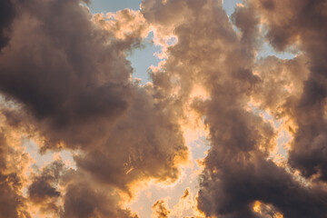 Clouds in the sky, sunset