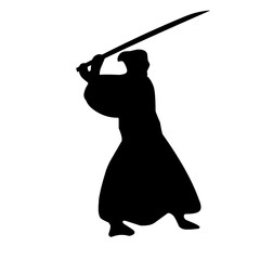 Samurai Fighter Silhouette Vector 