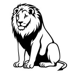 A Lion Sitting Down, vector SVG