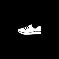 Sport shoes hand drawn icon  isolated on black 