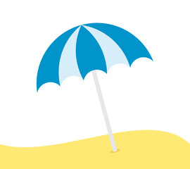 Minimal Vector Beach Umbrella  Illustration