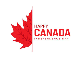 Canada independence day design with half maple leaf