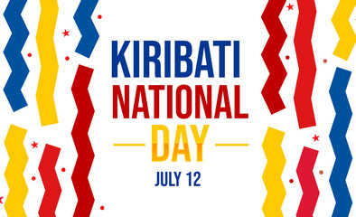 Kiribati national day wallpaper with colorful design and shapes along with typography.