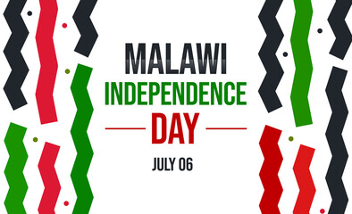 Malawi independence day background in colorful shapes and text in the center. Independence day of Malawi, backdrop
