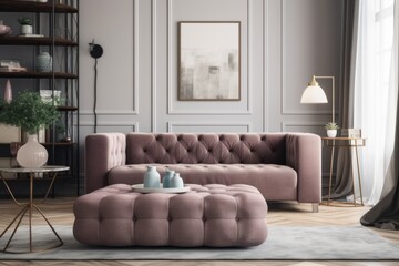 Luxurious Elegant Living Room Decor. Generative AI