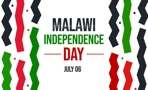 Malawi independence day background in colorful shapes and text in the center. Independence day of Malawi, backdrop