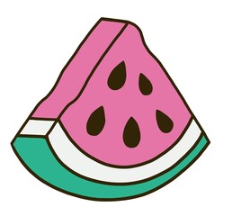 slice of watermelon art illustration