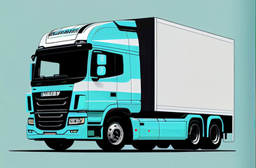 A truck lorry silhouette logo concept vector style  made with generative AI