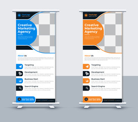 Obraz premium Corporate roll up banner template Creative roll up banner design Vector Illustrator