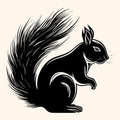 Squirrel vector for logo or icon, drawing Elegant minimalist style,abstract style Illustration