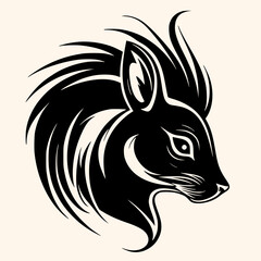 Squirrel vector for logo or icon, drawing Elegant minimalist style,abstract style Illustration