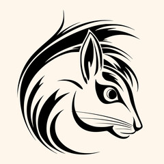 Squirrel vector for logo or icon, drawing Elegant minimalist style,abstract style Illustration