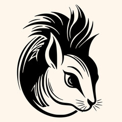 Squirrel vector for logo or icon, drawing Elegant minimalist style,abstract style Illustration