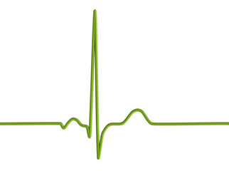 A normal electrocardiogram, 3D illustration displaying the electrical activity of the heart in a healthy individual,