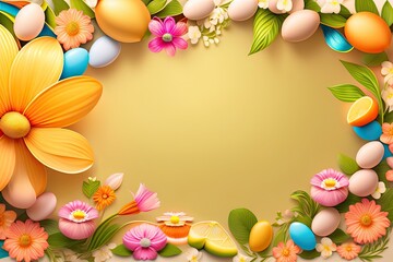 Obraz na płótnie Canvas Easter Holiday Background Illustration. Generative AI