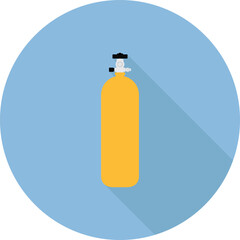 on blue background, flat design style