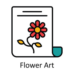 Flower Art Filled Outline Icon Design illustration. Art and Crafts Symbol on White background EPS 10 File