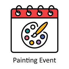 Painting Event Filled Outline Icon Design illustration. Art and Crafts Symbol on White background EPS 10 File