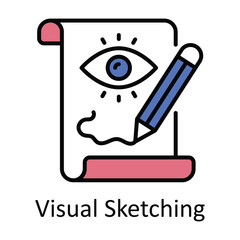Visual Sketching Filled Outline Icon Design illustration. Art and Crafts Symbol on White background EPS 10 File