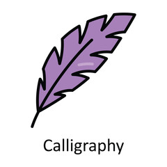 Calligraphy Filled Outline Icon Design illustration. Art and Crafts Symbol on White background EPS 10 File