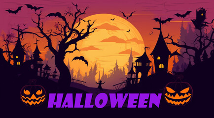halloween background with pumpkin generativa IA
