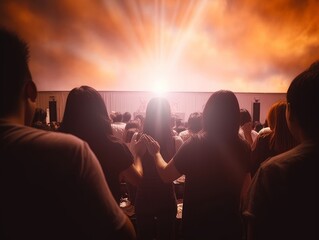 Christians prayed together church Group,Human,Cross,Praying,Worship , Generative AI