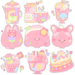 Pink bunny bakery and pink tone tea