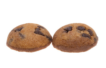 small chocolate chip cookies isolated