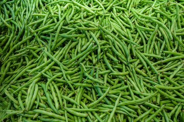 green beans as food background 