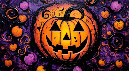 halloween background with pumpkin generativa IA