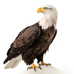 Bald Eagle bird isolated on white background. Generative AI