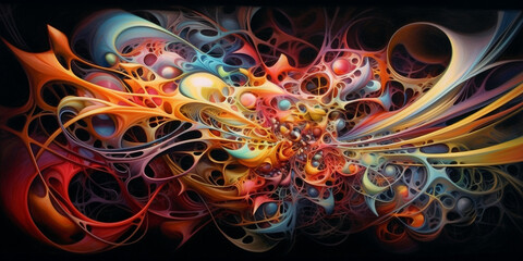 Airbrush Kunst Gemälde in bunten Farben als Hintergrund, ai generativ
