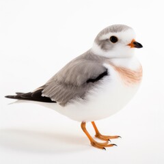Piping Plover bird isolated on white background. Generative AI