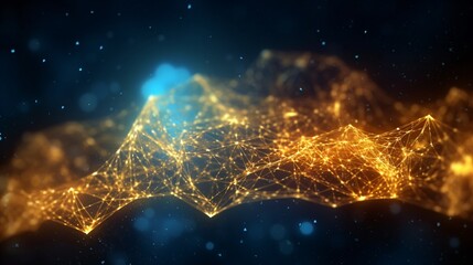 Obraz premium Abstract futuristic background with glowing neon lines. Generative ai