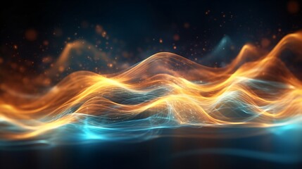 Abstract futuristic background with glowing neon lines. Generative ai