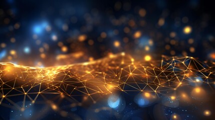 Obraz premium Abstract futuristic background with glowing neon lines. Generative ai