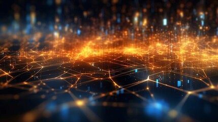 Obraz premium Abstract futuristic background with glowing neon lines. Generative ai