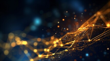 Fototapeta premium Abstract futuristic background with glowing neon lines. Generative ai