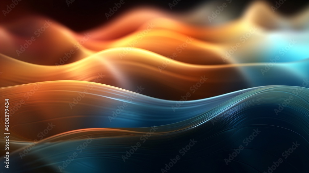 Poster abstract futuristic backgrround with glowing neon lights. lines and curves. generative ai