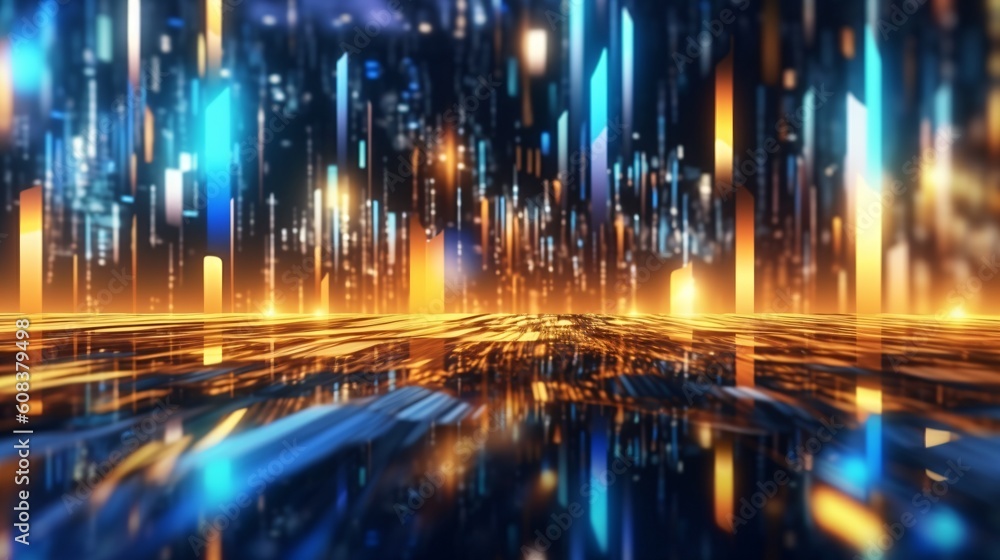 Canvas Prints abstract futuristic computer digital neon design wallpaper. generative ai