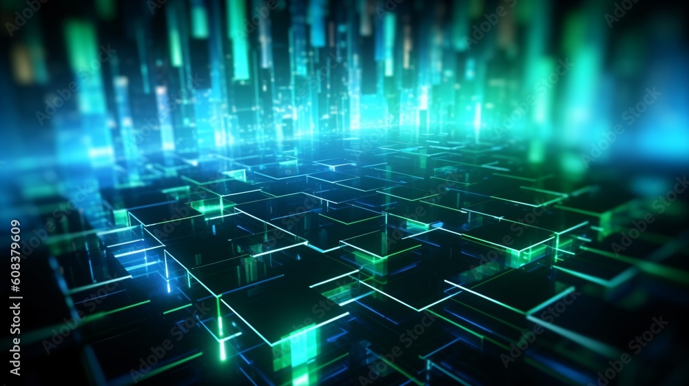 Canvas Prints abstract futuristic computer digital neon design wallpaper. generative ai